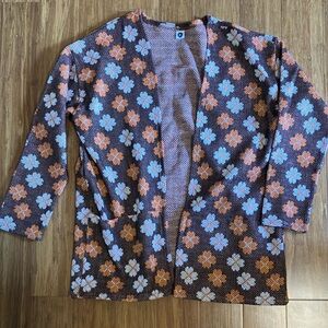 Floral Open Cardigan Sweater.